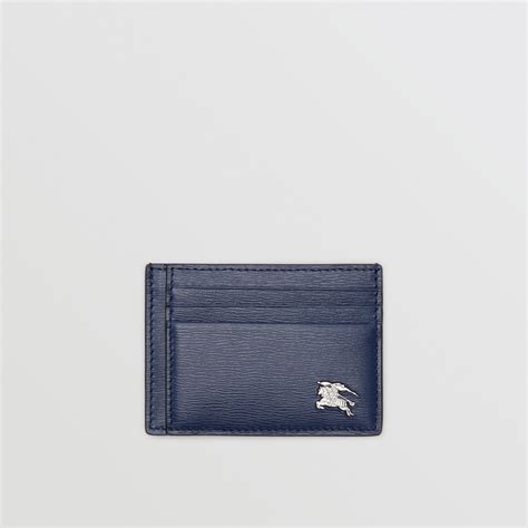 Burberry Navy London Leather Money Clip Card Case